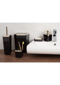Resim Primanova M-Sa04-25-A Toskana Tuvalet Fırçası Şeffaf Siyah Altın 