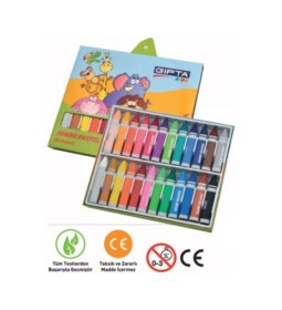 Resim Pastel Boya Jumbo Yıkanabilir 14mm 24 Renk K3720 Karışık 