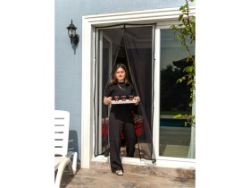 Resim Fly Stop Mıknatıslı Kapı Sinekliği 105X210 cm Siyah Tül Yırtılmaya Dayanıklı Cırt Bantlı 