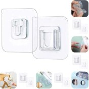 Resim Rng Shopping Çift Taraflı Yapışkanlı Geçmeli Klips Eşya Sabitleme Askısı Şeffaf Duvar Kancası 2'li Set 