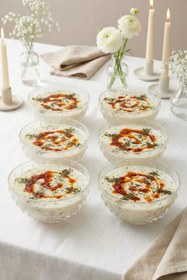 Resim Selen Concept Küme Model Küçük Boy El Yapımı Cam Çorba Kasesi ve Salata Sunumluk 6’lı Set 