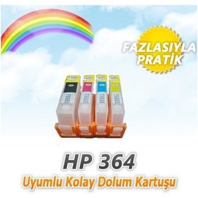 Resim Hp 364 4 Renk Dolan Kartuş Uyumlu 