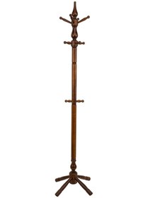 Resim Refilya Masif Ahşap Tornalı Askılık Ceviz Cilalı Doğal 