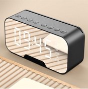 Resim gaman Dijital Masa Saati Bluetooth Hoparlör Fm Radyo Çalar Alarm Derece Sd Kart 