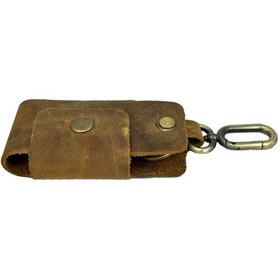 Resim Hakiki Deri Araba Otomobil Anahtar Kılıfı Anahtarlık Crazy Taba 