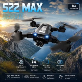 Resim Rose Teknoloji S22MAX Drone Ekranlı Kumanda Tek Tuşla Geri Gelme Çift Bataryalı Uygulama Kontrollü Taşıma Çantanlı Drone 
