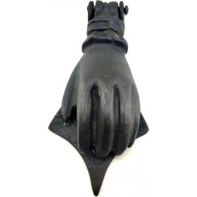 Resim Raftan Topla Antika Tarz Dekoratif Pirinç El Kapı Tokmağı, Taktak - 167X75 Mm, Oksit 