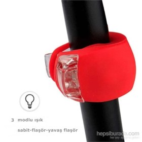 Resim Csı 2'Li Set Silikon Bisiklet İkaz Uyarı Işığı 3 Farklı Yanma Modu 