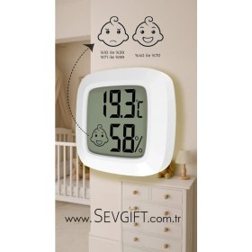 Resim Sevgift Babe Mini Sıcaklık ve Nem Ölçer, Bebek Odası Termometresi 