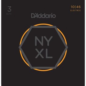 Resim D'Addario NYXL1046-3P Elektro Gitar Tel Seti (3'lü Ekonomik Paket) - 10-46 Regular Light (Profesyonel) | NYXL Yüksek Karbonlu Çelik Çekirdek, %131 Daha Fazla Akort Kararlılığı, Güçlü Orta Frekanslar ve Uzun Ömürlü 3 Set Bir Arada 