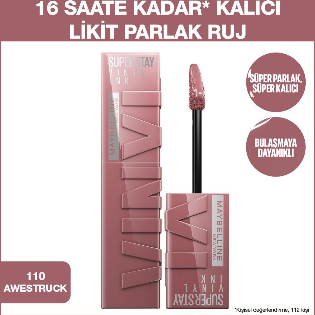 Maybelline New York Super Stay Vinyl Ink Likit Ruj 110 Awestruck Fiyatı ve Özelliklerı - Badem
