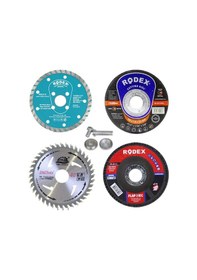 Resim 5 Parça Mermer Inox Ahşap Metal Flap Kesici Kesme Disk Spiral Avuç Içi Taşlama Seti 115 Mm 