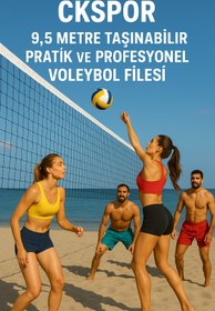 Resim CKSpor 9.5 Metre Taşınabilir Pratik ve Profesyonel Voleybol Filesi Çantalı Voleybol Filesi CKS215 