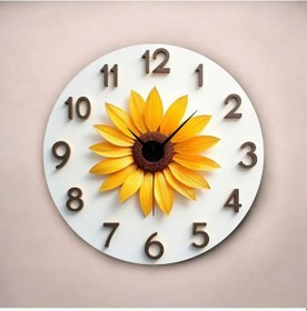 Resim Çiçek Renkli Baskı Desenli Sayılı Hediyelik Ahşap Sessiz Tablo Duvar Saati 52 Renkli 