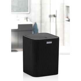 Resim 25 x 30 Mina Siyah Çizgili Kare Çöp Kovası Plastik Okyanus Home Siyah Tr 5 L Okyanus Mutfak Eşyalar 