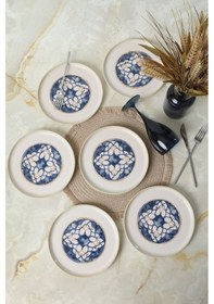 Resim Keramika Wave Flow Nordic Pasta Tabağı 22 Cm 6 Adet 22748 Çok Renkli 