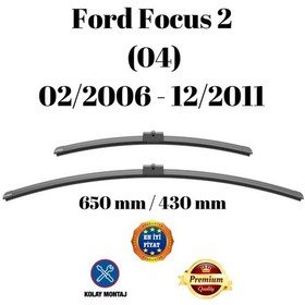Resim Ford Focus 2 04 08 2006 2007 2008 2009 2010 2011 Uyumlu Ön Cam Silecek Süpürgesi Takımı 650/430mm Silbak 