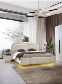 Resim Kumsal Mdf Bazalı Karyola Ve Başlık 