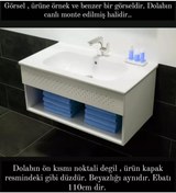 Resim VitrA D-lıght 110cm Otel Unıt Banyo Lavabo Dolabı - Mat Beyaz Dolap (LAVABO DAHİL) -58148 