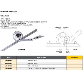 Resim Fett 300MM/12" Asimeto Üniversal Açı Ölçer AS-490065 