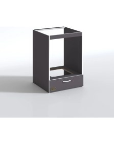 Resim Kenzlife ankastre modülü kabini berilyum gri fırın ocak dolabı kapaklı 