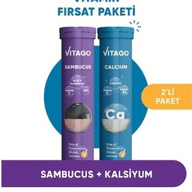 Resim Vitago Sambucus + Kalsiyum 2 x 20 Efervesan Tablet 
