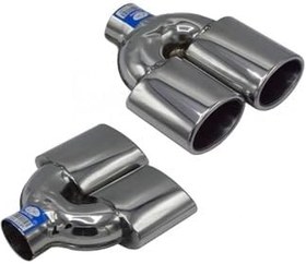 Resim Krom Eksoz Ucu Çiftli Çap 48 Cm - 57Cm Kaliteli Paslanmaz 