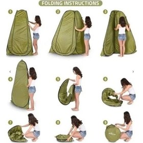 Resim Portatif Ergonomik Kamp İçin Soyunma Kabini Yeşil 