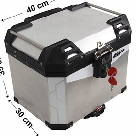 Resim GP Kompozit Universal 37 L Alüminyum Motosiklet Çantası Gri 