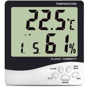 Resim LYK H 100 Sıcaklık ve Nem Ölçer, Saat, Tarih, Alarm 