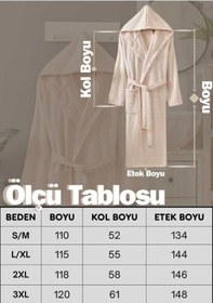 Resim Kapüşonlu Bornoz Doğa Bej 3xl Bej 