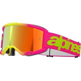 Resim GARAJJ Alpinestars Vision 5 Wordmark Goggle Kross Gözlüğü Pembe / Sarı 