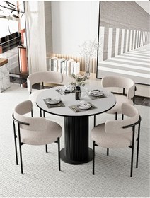 Resim Avvio Rio 90x90 Lake Mdf Ptt Ayak Yuvarlak Mutfak Masası Takımı Yemek Masası Takımı Düz Beyaz 