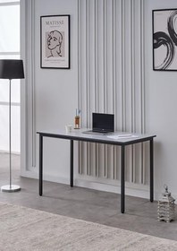 Resim Arpelia Çalışma Masası 125X65 CM LAVA-GRİ,KENARLARI ANTRASİT BANLI 