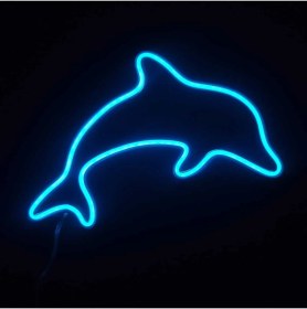 Resim Yunus Neon Led 3d Baskı Buz Mavisi 