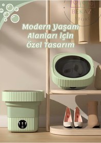 Resim BEKAZE KATLANIR PORTATİF YENİ NESİL MİNİ ÇAMAŞIR MAKİNESİ 8 LT 