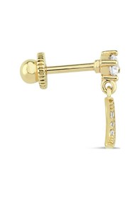 Resim Altın Tektaş Hilal Helix Piercing As112pc Altınsepeti Sarı 