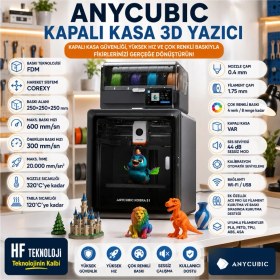 Resim Anycubic ‎abs (Asa, Petg, Pla, Tpu Malzeme Türlerinin Kullanıldığı)-Kobra S1 Combo Kapalı Kasa Hızlı 3D Yazıcı 