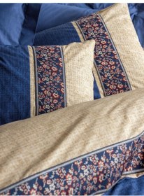 Resim Cotton Box Folk Art Çift Kişilik Nevresim Takımı Rayen Lacivert Görsel 