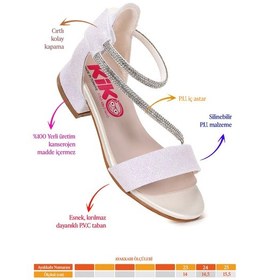 Resim Kiko Kids Yada Kum Simli Kız Bebek 2 Cm Topuklu Sandalet Abiye Ayakkabı Sedef Sedef 