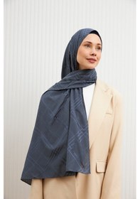 Resim Mirsoy Scarf Aura Desen Pamuk Jakar Şal Antrasit 