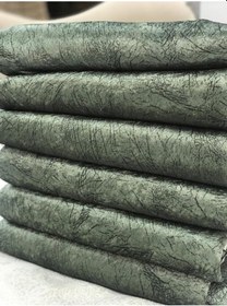 Resim Selçuklu Tekstil Süngerli Koltuk/Çekyat Örtüsü Damar Desenli Parlak Ve Kaymaz Örtüsü Haki Yeşil 