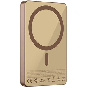 Resim Recci RP35 PD 20W Led Göstergeli Hızlı Şarj Özellikli Wireless Powerbank 15W 10000mAh - Gold 