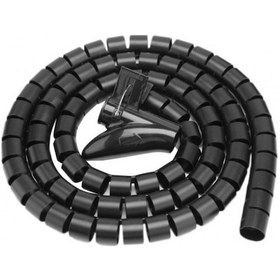Resim Kablo Düzenleyici Spiral Kablo Toplayıcı Çapı 20mm Siyah 1.5m 