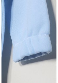 Resim Luess Unisex Çocuk %100 Pamuklu Kedi Nakışlı Kışlık Hırka -açık Mavi 3-4 Yaş 8-9 Yaş Açık Mavi 