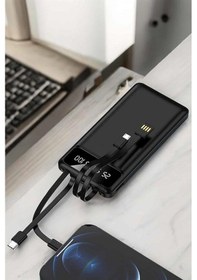 Resim Powerbank 20.000 Mah Lcd Ekran Usb Lightning Type-c Uyumlu Apple iOS Ve Android Siyah 