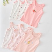 Resim 6'lı Paket Taobaiqi Kızlar İçin Kolsuz Tank Üstler - Yazlık Hafif Nefes Alabilen Sevimli Meyve & Çilek Baskılı, Yumuşak ve Rahat Pembe & Beyaz 2-12 Yaş Kız Çocukları için, Makinede Yıkanabilir Günlük Oyun Kıyafetleri 