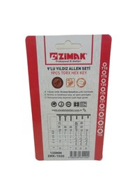 Resim Zimak 9lu Torx Delikli Alyan Seti Mıknatıslı 120mm Zmk1020 