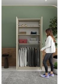 Resim 2 Kapaklı 3 Raflı Tek Askılı Mega Elbise Dolabı Gezgin İmb064 Bej 