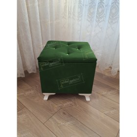 Resim AldaGelsin Lüks Sandıklı Tabure Ayakucu Puf 